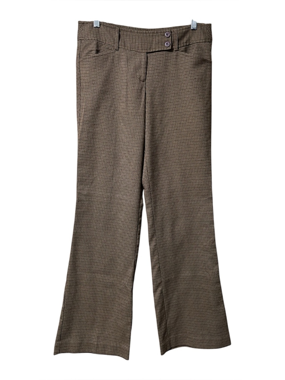 Vtg Y2K Brown Herringbone Wide Leg Pants Womens 31” Academia Work Poetic Literac
